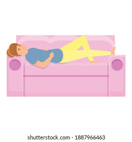 Rest on sofa self care icon. Cartoon of rest on sofa self care vector icon for web design isolated on white background