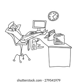 rest on workplace vector illustration