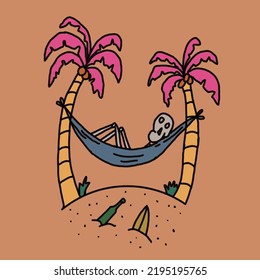 Rest in the paradise on summer