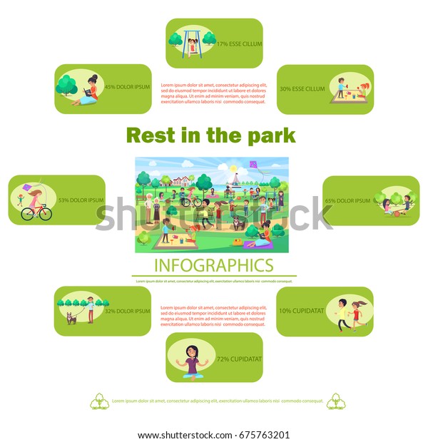 Rest Park Vector Poster Human Activities Stock Vector (Royalty Free ...