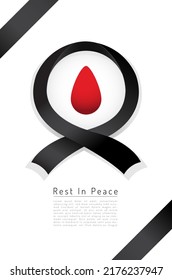 El concepto de "Descanse en paz" Bandera símbolo de Japón para noticias, pancartas, ilustraciones, política