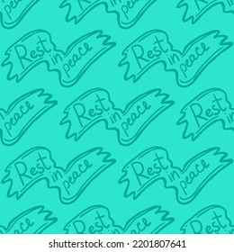 Rest in peace lettering seamless vector pattern