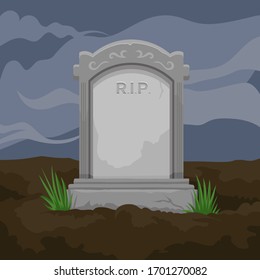 Rest in peace RIP tombstone creative illustration blank	