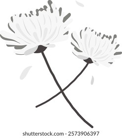 rest in peace R.I.P white chrysanthemum black and white