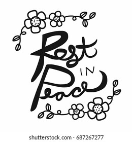 Rest Peace Word Vector Illustration Stock Vector (Royalty Free ...