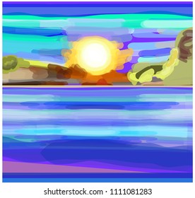 Ruhe im Resort. Sommerlandschaft mit Ozean