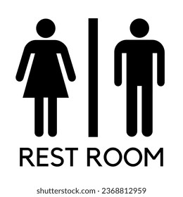 Rest room black color in vector image