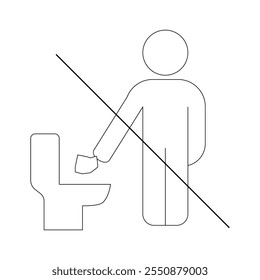 Iconos de línea de Vector relacionados con la sala de descanso. Contiene iconos tales como WC familiar, no tire letrero, grifo de agua y más. Trazo Editable. Pixel perfecto. Ilustración vectorial de estilo plano Eps 10. 