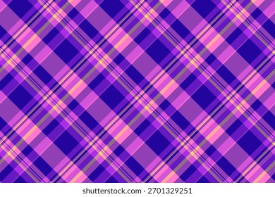 Descanse textura padrão sem costura, roupa interior tecido tartan xadrez. Calças vetor têxtil fundo verificar na paleta de cores roxo e violeta.