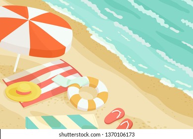 Rest at the Seaside, Vector, Illustration