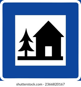 Rest site, Signs giving information, Special regulation, Road signs in Sweden