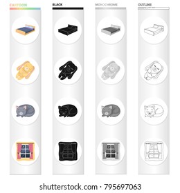 Rest, sleep, accessories and other web icon in cartoon style.Cornice, night, moon, icons in set collection.