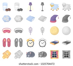 Rest and sleep cartoon,monochrom icons in set collection for design. Accessories and comfort vector symbol stock web illustration.