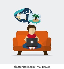 Rest and sleep design , vector illustration