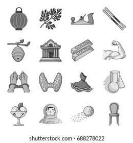 Rest, sport, jewel and other web icon in monochrome style. Art, profession, restaurant icons in set collection.