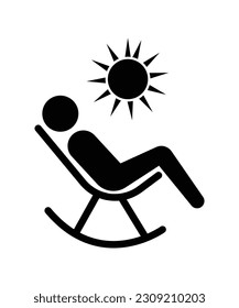 rest with sun icon, vector best flat icon.
