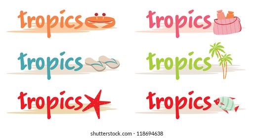 Rest symbols in tropics. vector