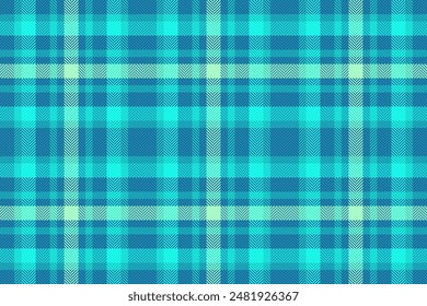 Rest texture seamless pattern, custom textile check background. Nobility fabric tartan vector plaid in cyan and teal colors palette.