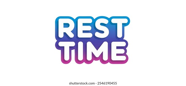 REST TIME creative banner,minimalistic flat vector illustration,plain background