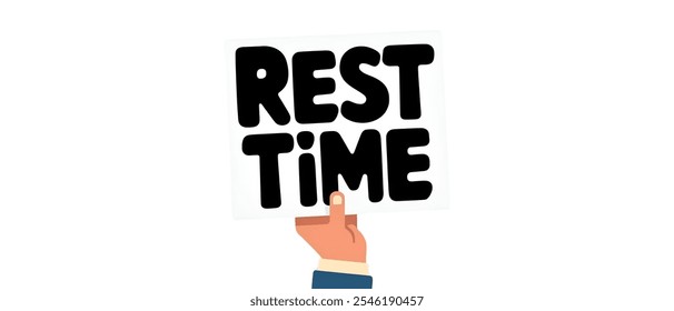 REST TIME creative banner,minimalistic flat vector illustration,plain background