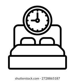 Ilustración vectorial de estilo de línea de icono de tiempo de descanso