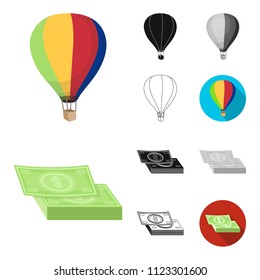 Rest and travel cartoon,black,flat,monochrome,outline icons in set collection for design. Transport, tourism vector symbol stock web illustration.