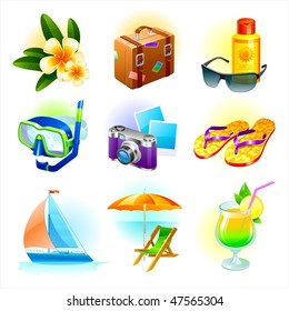 Rest and travel vector set