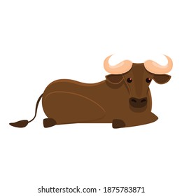 Rest wildebeest icon. Cartoon of rest wildebeest vector icon for web design isolated on white background