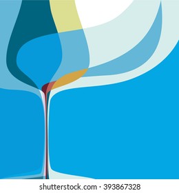 Restaraunt, bar cover for menu, abstract composition with wine glass