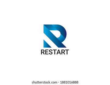 Restart Abstract  letter R initial logo design