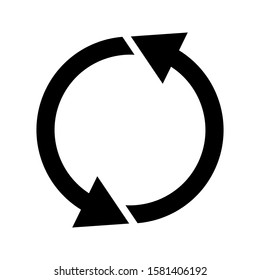 restart arrow refresh reload icon vector. Black icon on blank background. vector illustration