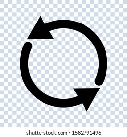 restart arrow. refresh reload icon vector. Black icon on blank background. vector illustration