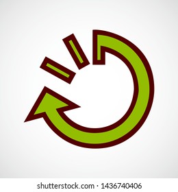 Restart Arrow. Simple Vector Color Icon 