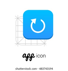 Restart Blue Mobile App UI/UX Button Corporate Logo / Icon Design