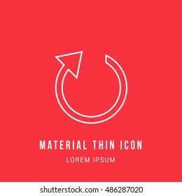 Restart Bright Red Material Designed Line Thin Flat Icon / Logo