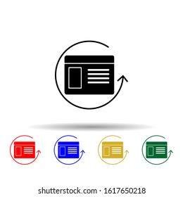 restart the browser multi color style icon. Simple glyph, flat vector of web icons for ui and ux, website or mobile application