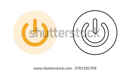 Restart button glow icon showing a large circular power symbol softly glowing. Great for reboot, power management, and digital reset interface visuals.