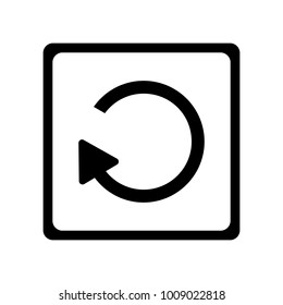Restart button icon. Looking to the left.