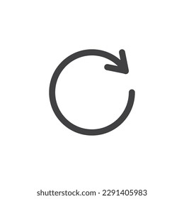 Restart button line icon. linear style sign for mobile concept and web design. restart arrow outline vector icon. Symbol, logo illustration. Vector graphics