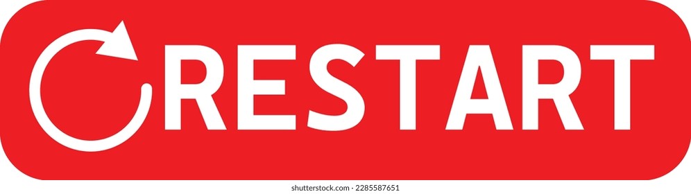 restart button on white background. restart button for restarting computer symbol. refresh and reboot button sign. flat style.