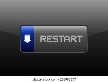 Restart button. Vector design element.