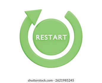 restart icon 3d illustration render