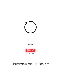 Restart Icon. Computer Hardware Isolated On White Background. With Line Style. Modes Icon. EPS10 - Vector