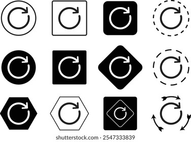 Restart icon isolated on background or Button