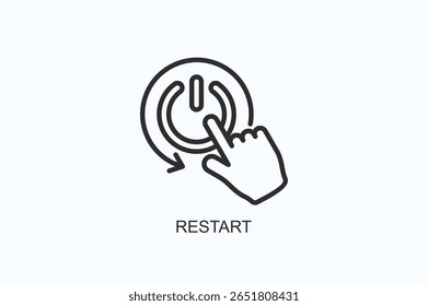 Reiniciar Icono O Logotipo Ilustración vectorial Aislada