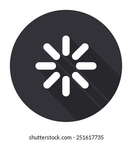 restart icon with long shadow - vector round button