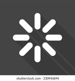 restart icon - vector illustration with long shadow isolated on gray 