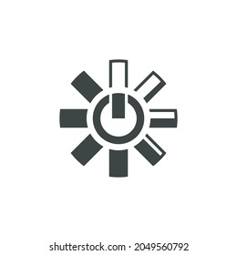 Restart icon vector on white background.