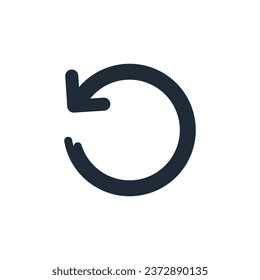 Flecha de opción de reinicio. Icono lineal vectorial aislado en fondo blanco.