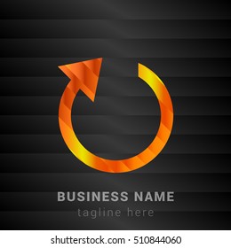 Restart Orange, Yellow and Black silk fashion premium icon / Logo